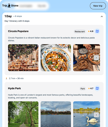 One tab itinerary