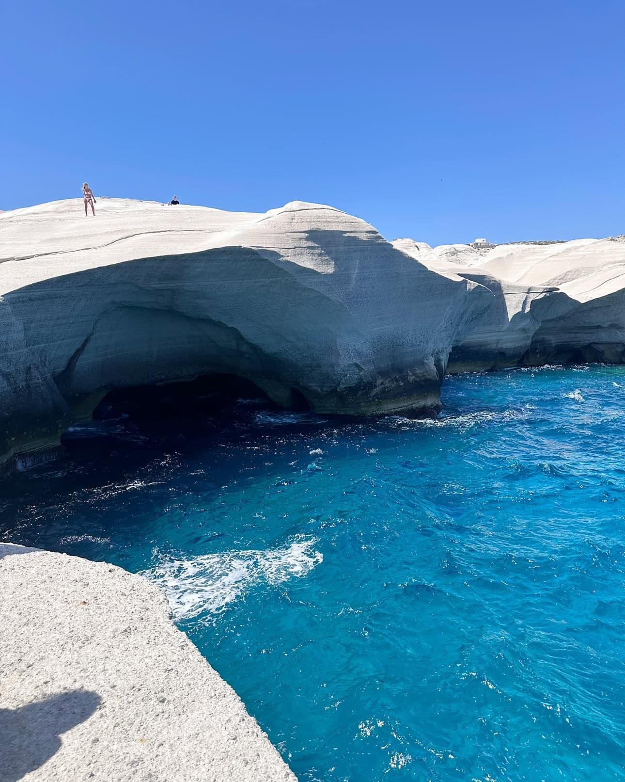 Sarakiniko Beach lunar landscape on Milos island, Greece