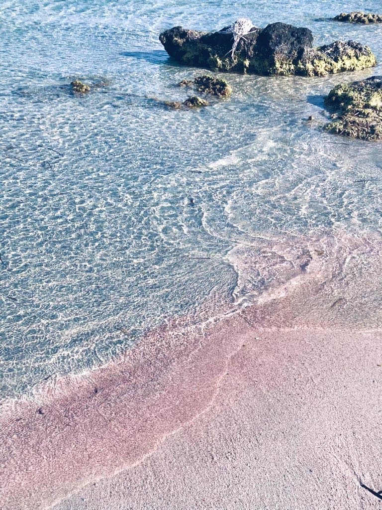 Elafonisi pink sand beach in Crete, Greece