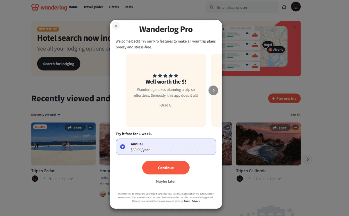 Wanderlog Pro Cost in 2026: Full Pricing Breakdown (Free vs Pro)