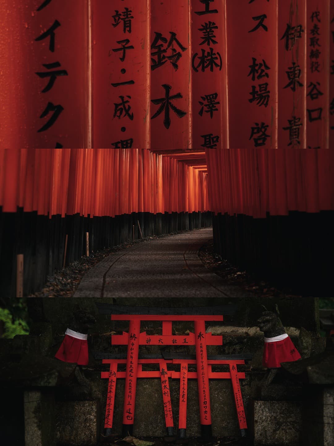 Walking through the torii gates at Fushimi Inari