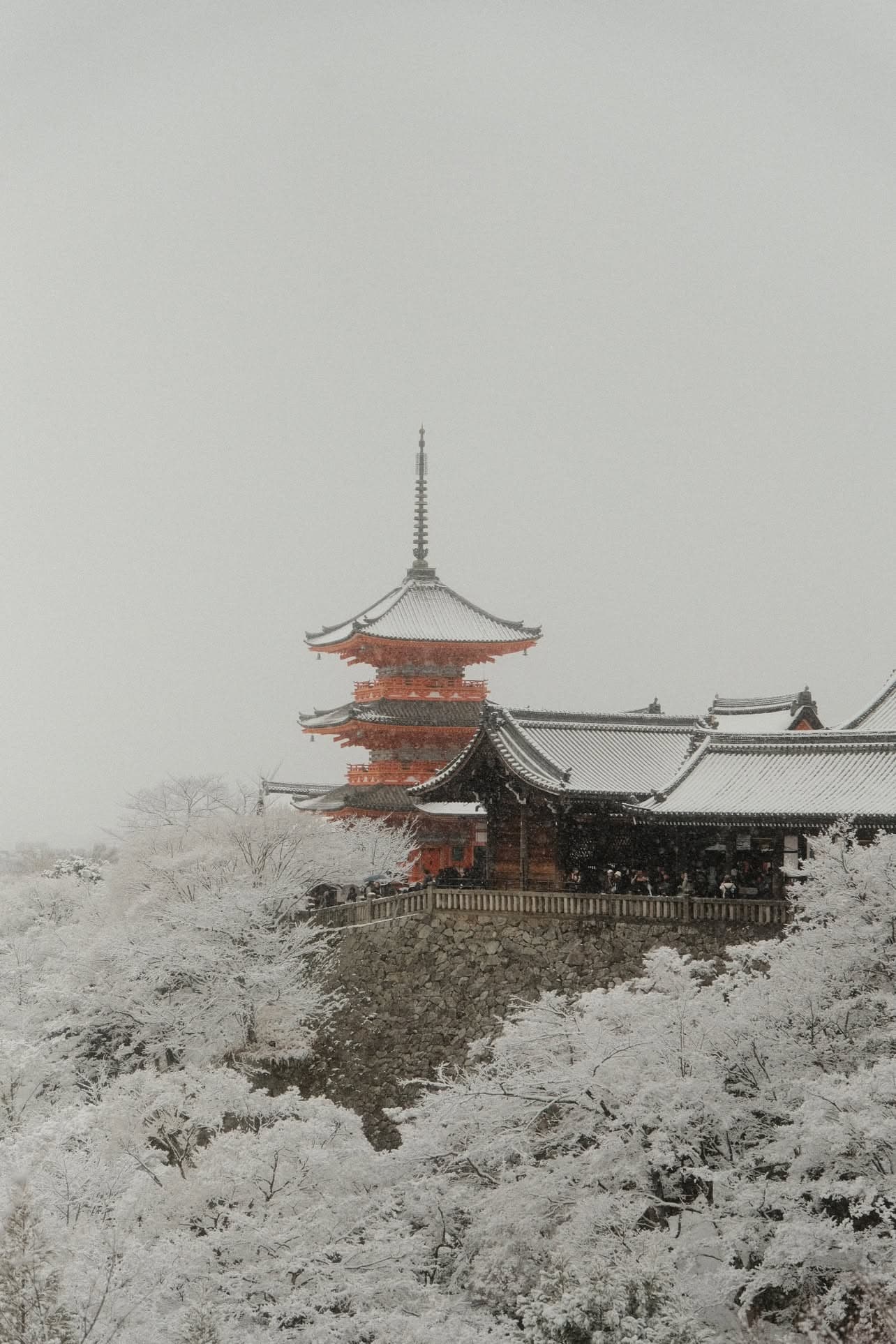 Kiyomizu-dera Temple — wooden stage overlooking Kyoto