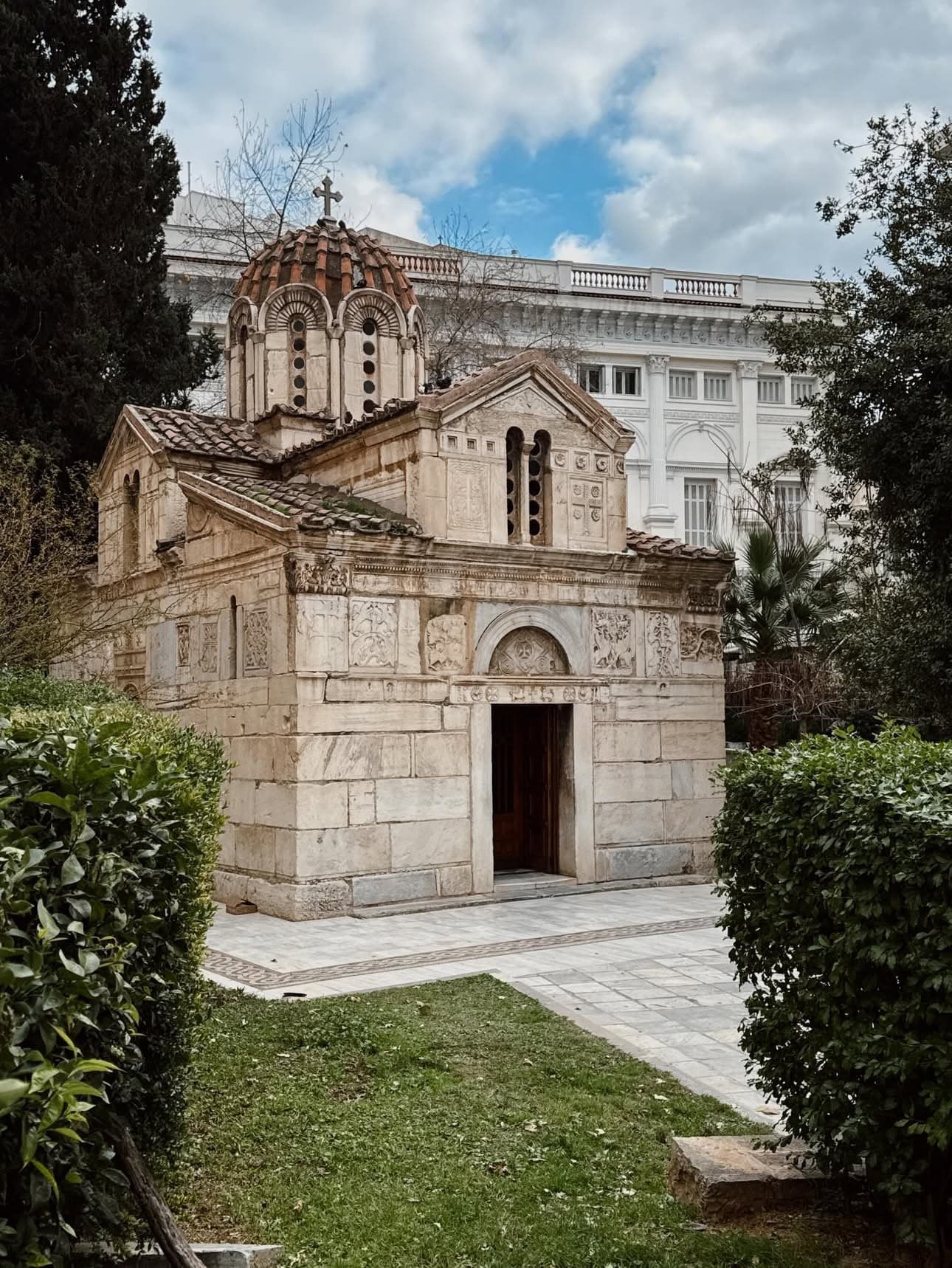 The Acropolis of Athens surrounded by spring greenery